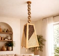 Handmade Bamboo Trapeze Hanging Lamp